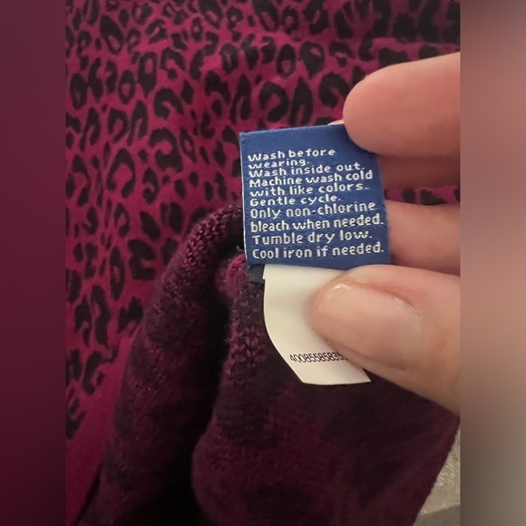 Apt 9. - neon fuchsia leopard cozy sweater - Picture 9 of 10